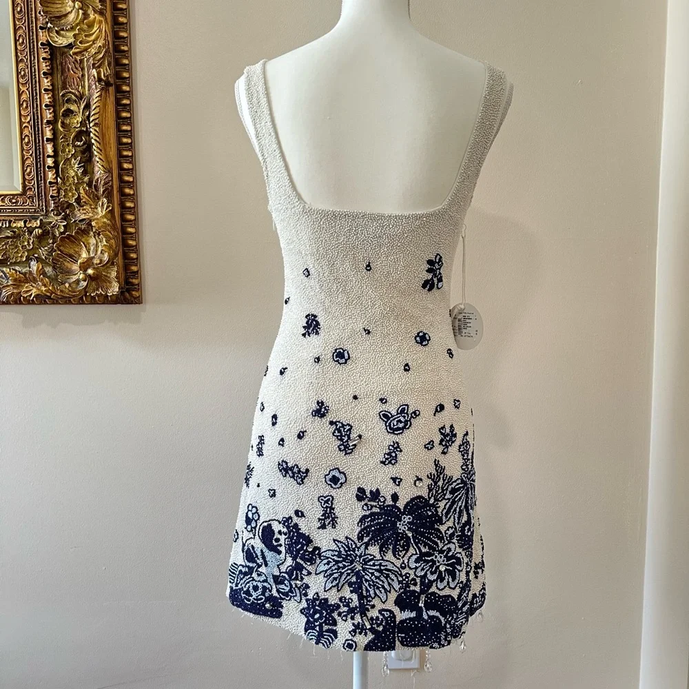 Staud White and Blue Sleeveless Sundress - Picture 7 of 8